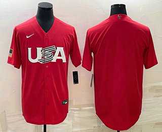 Men%27s USA Baseball Blank 2023 Red World Classic Stitched Jerseys->2023 world baseball classic->MLB Jersey